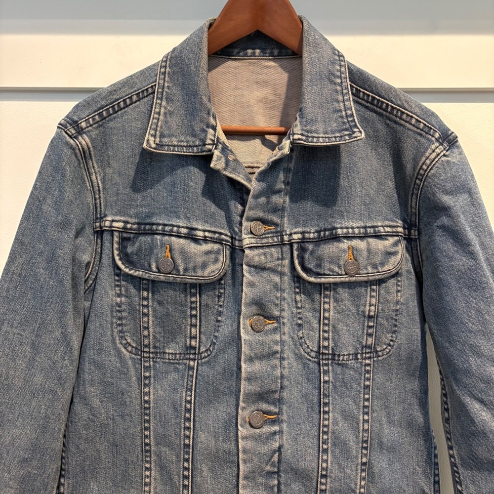 A.P.C. Mens Denim Jacket Small Medium Wash French Minimalist Trucker - Picture 5 of 14